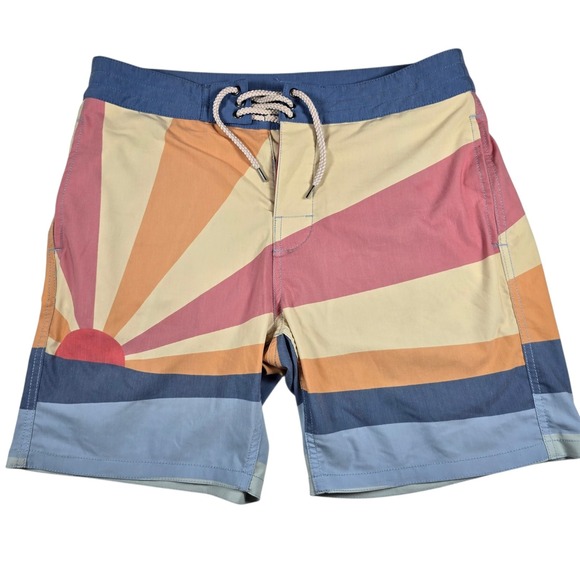 Faherty Other - Faherty Soleil Fall Sunset Swim Suit Pockets 7" Board Shorts Mens Sz 31 Fits 32"